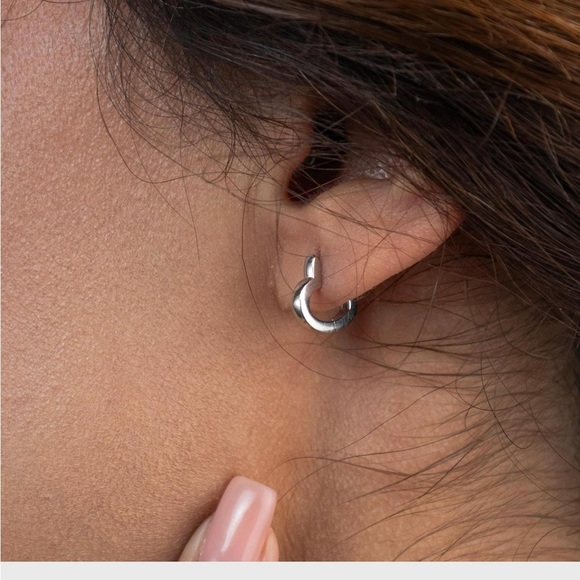 Kate Spade Sterling Silver Heart Huggie Earrings, 18K Gold Heart Earrings - Picture 6 of 6